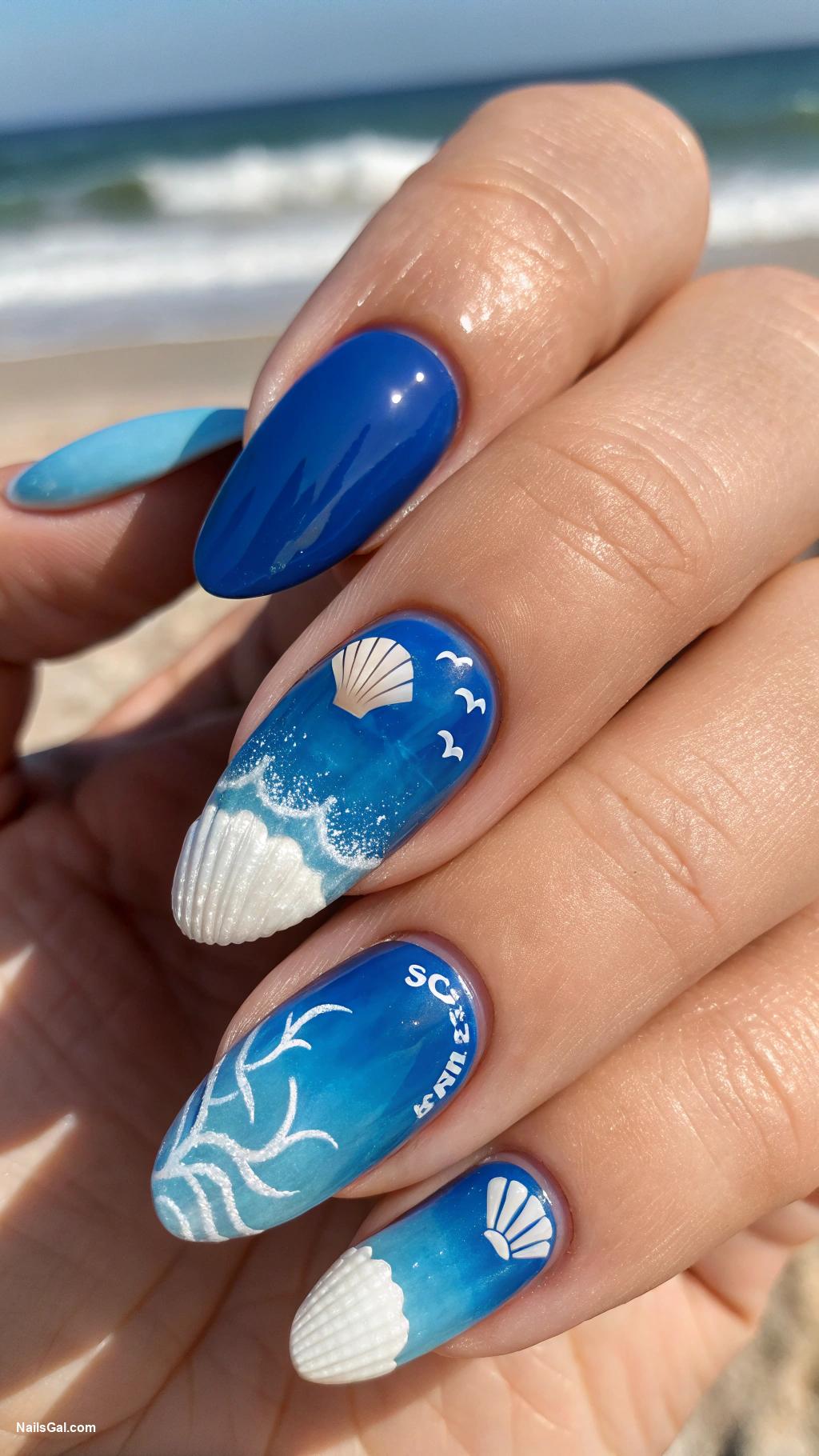best summer nail colors Ocean Blue A deep serene blue that evokes the calming waves of the ocean