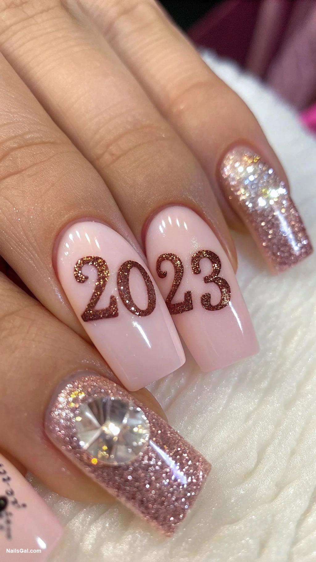 graduation nails Graduation year glitter overlay