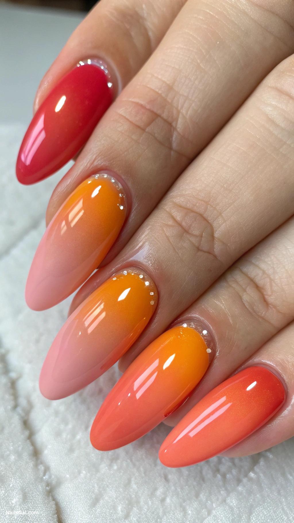 simple summer nails Sunset gradient nails