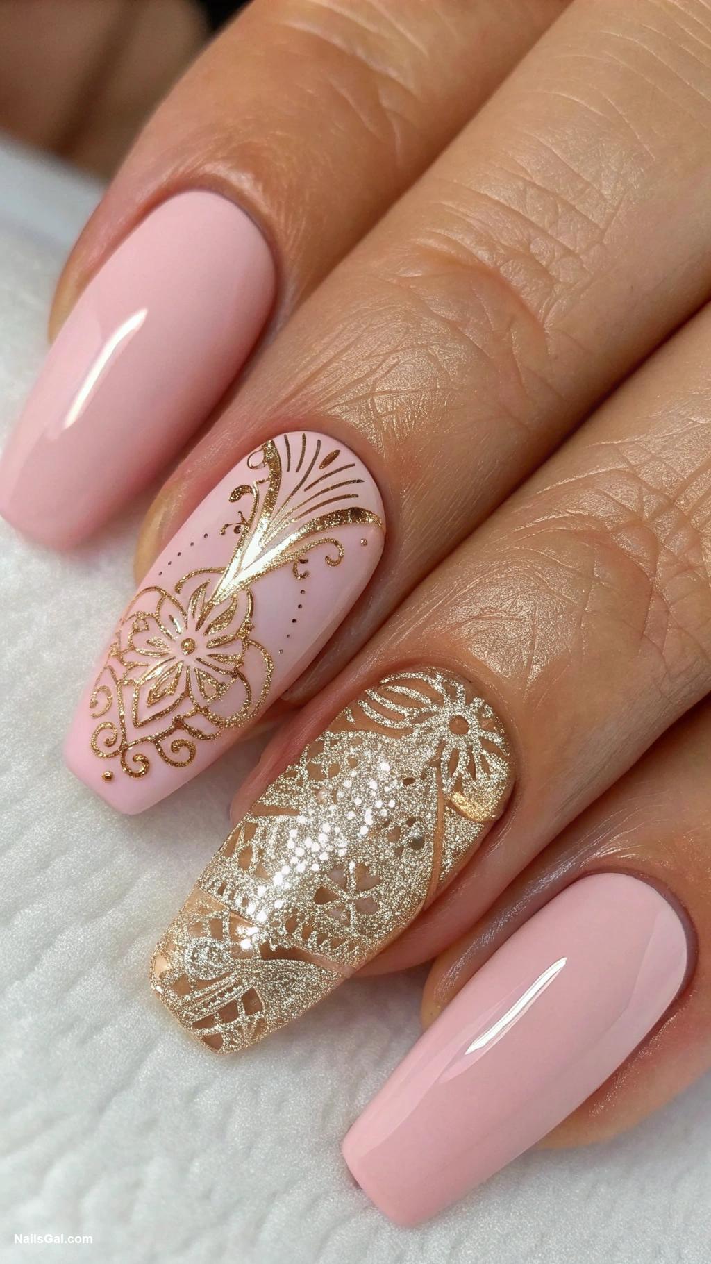 classy nails Metallic accent nails with subtle sheen