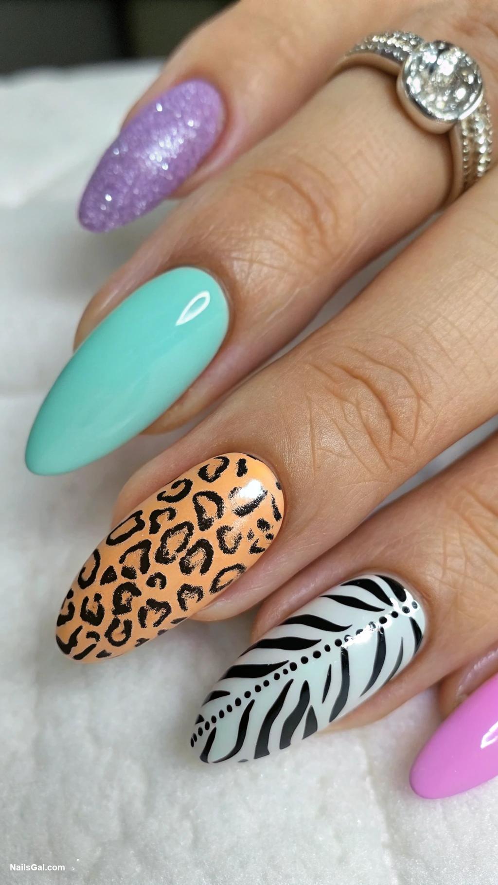 engagement nails Animal prints with unique color combos
