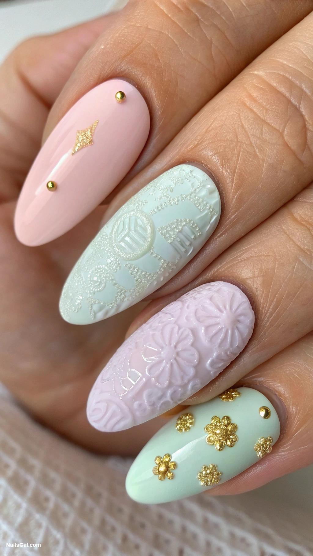 engagement nails Textured finishes like matte or glossy