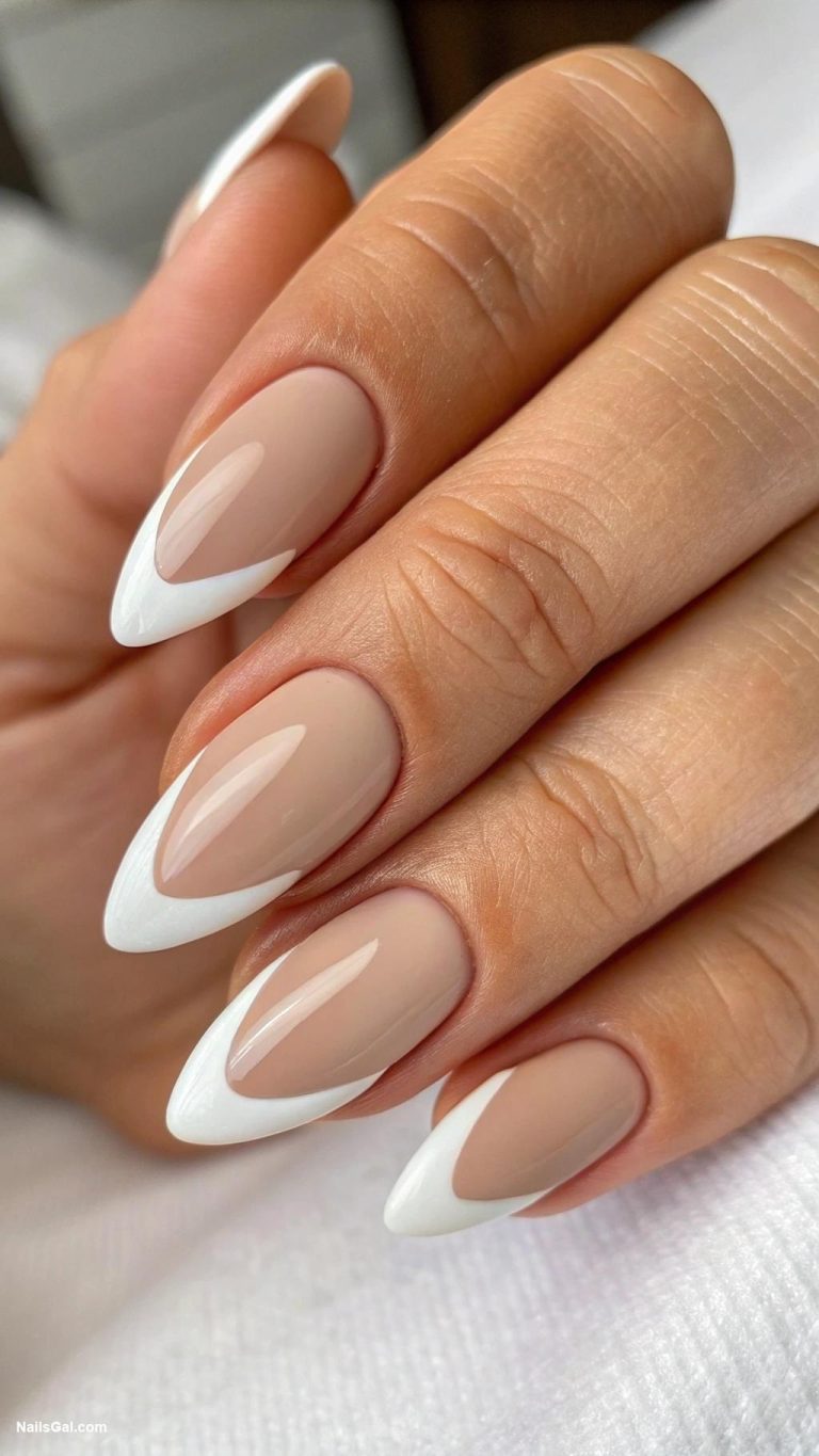 neutral nails Matte beige with glossy tips