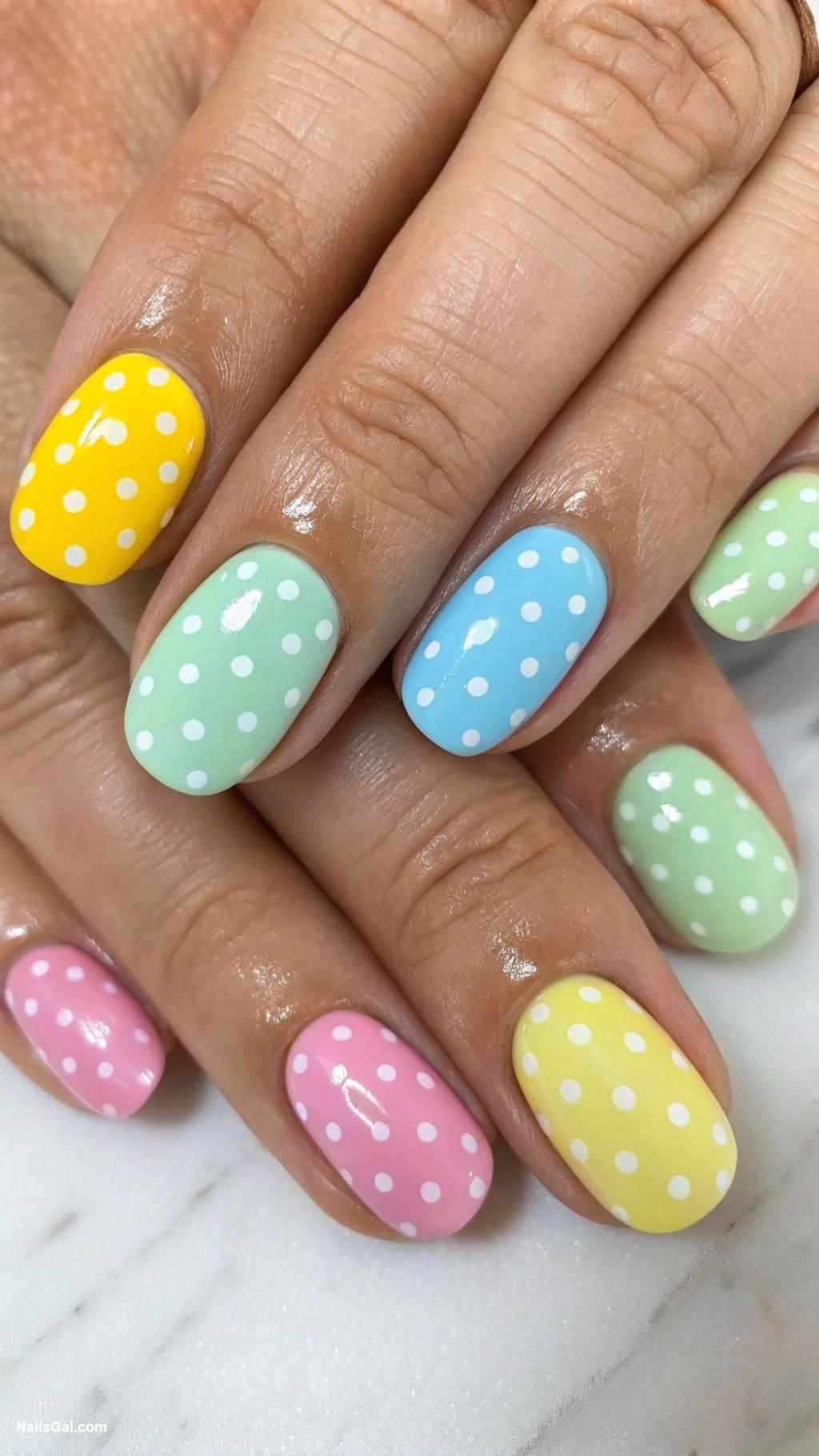 trendy nails Charming polka dots on bright shades