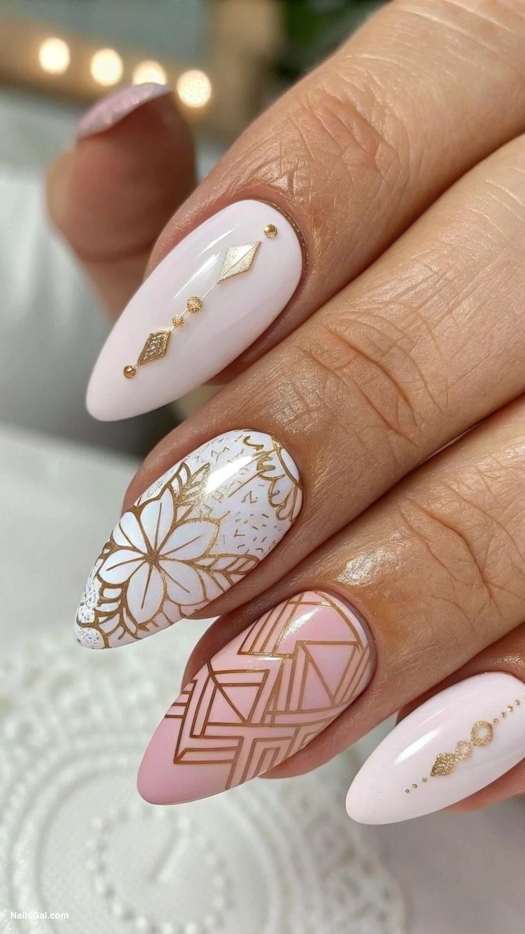 trendy nails Matte finish with glossy accents