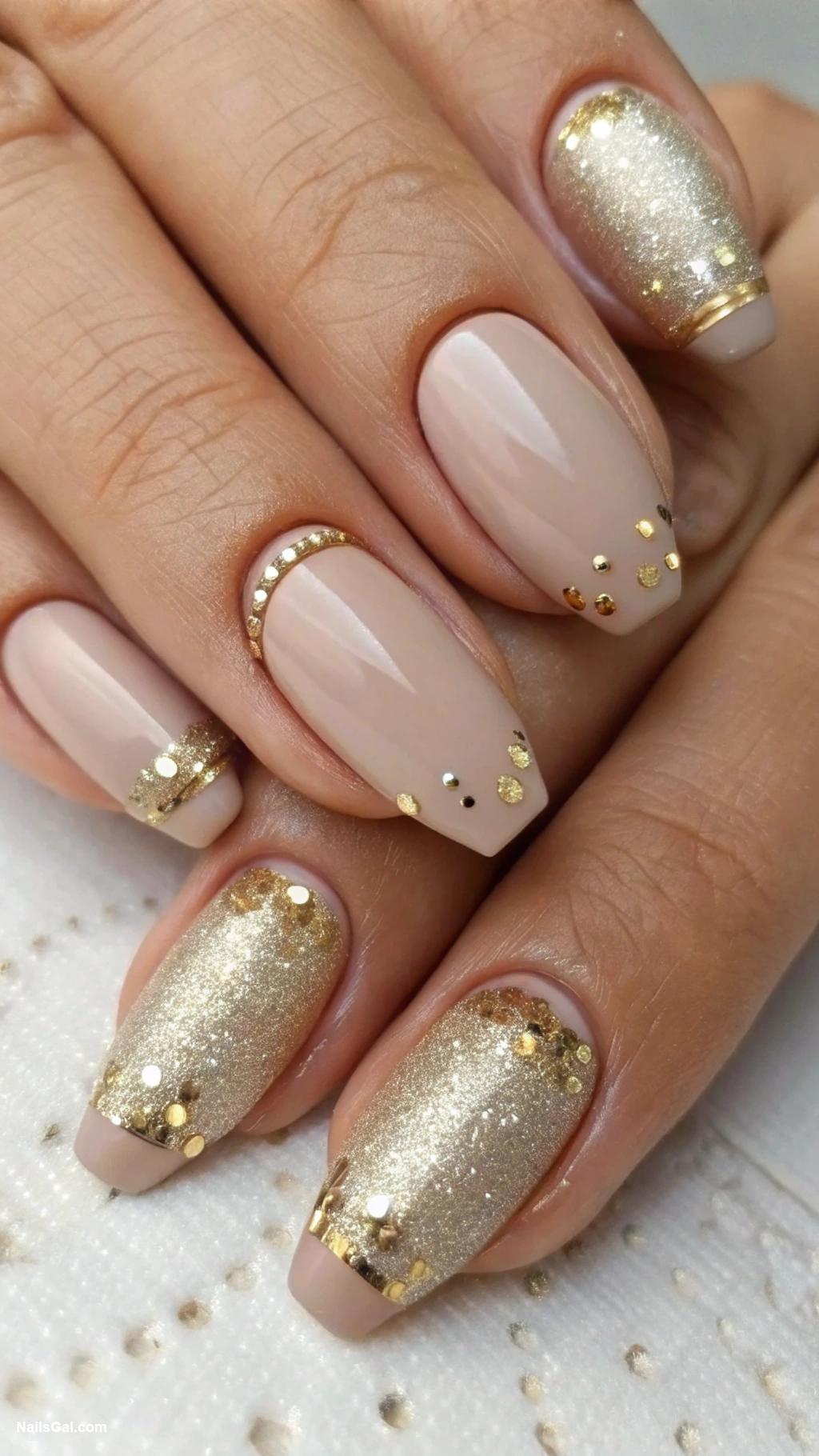 wedding nails Elegant metallic tips with matte finish
