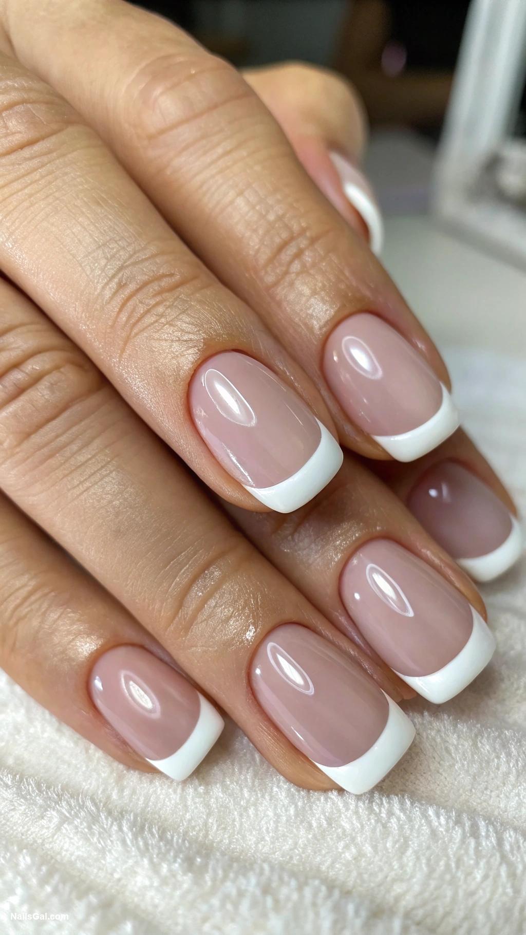 white nails Classic French tips with white base