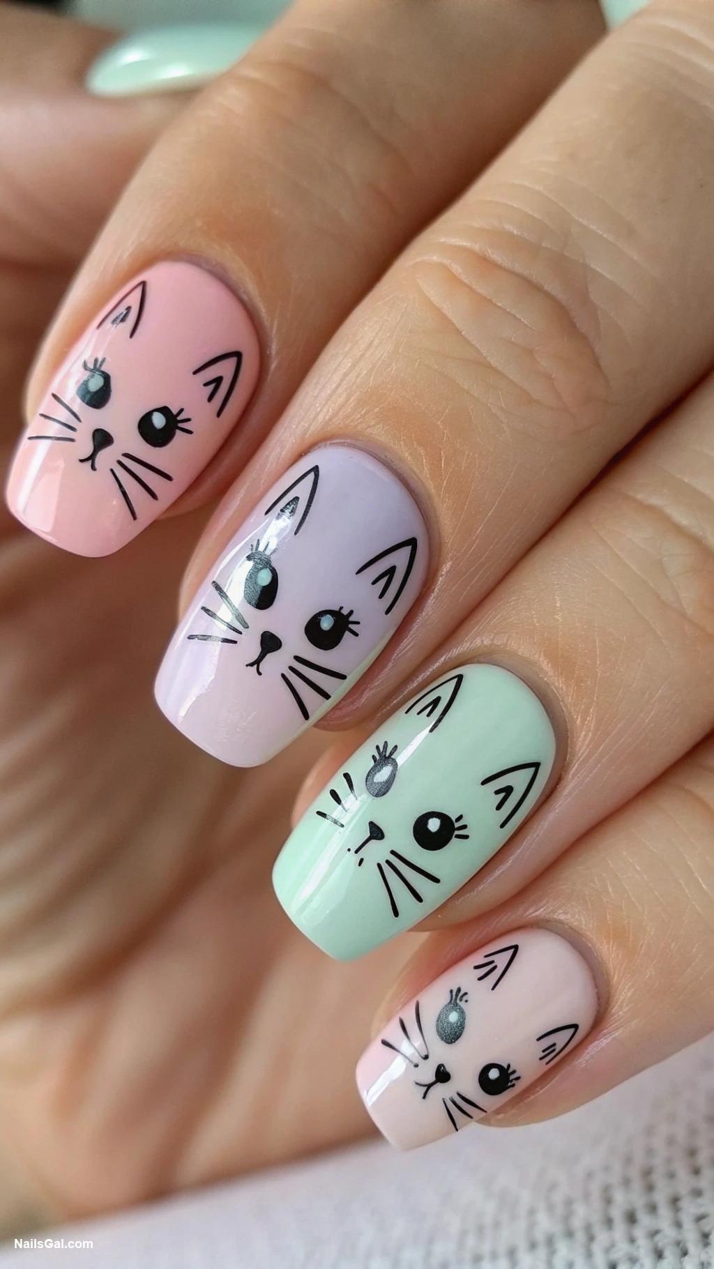 cat nails Cat face art with whiskers
