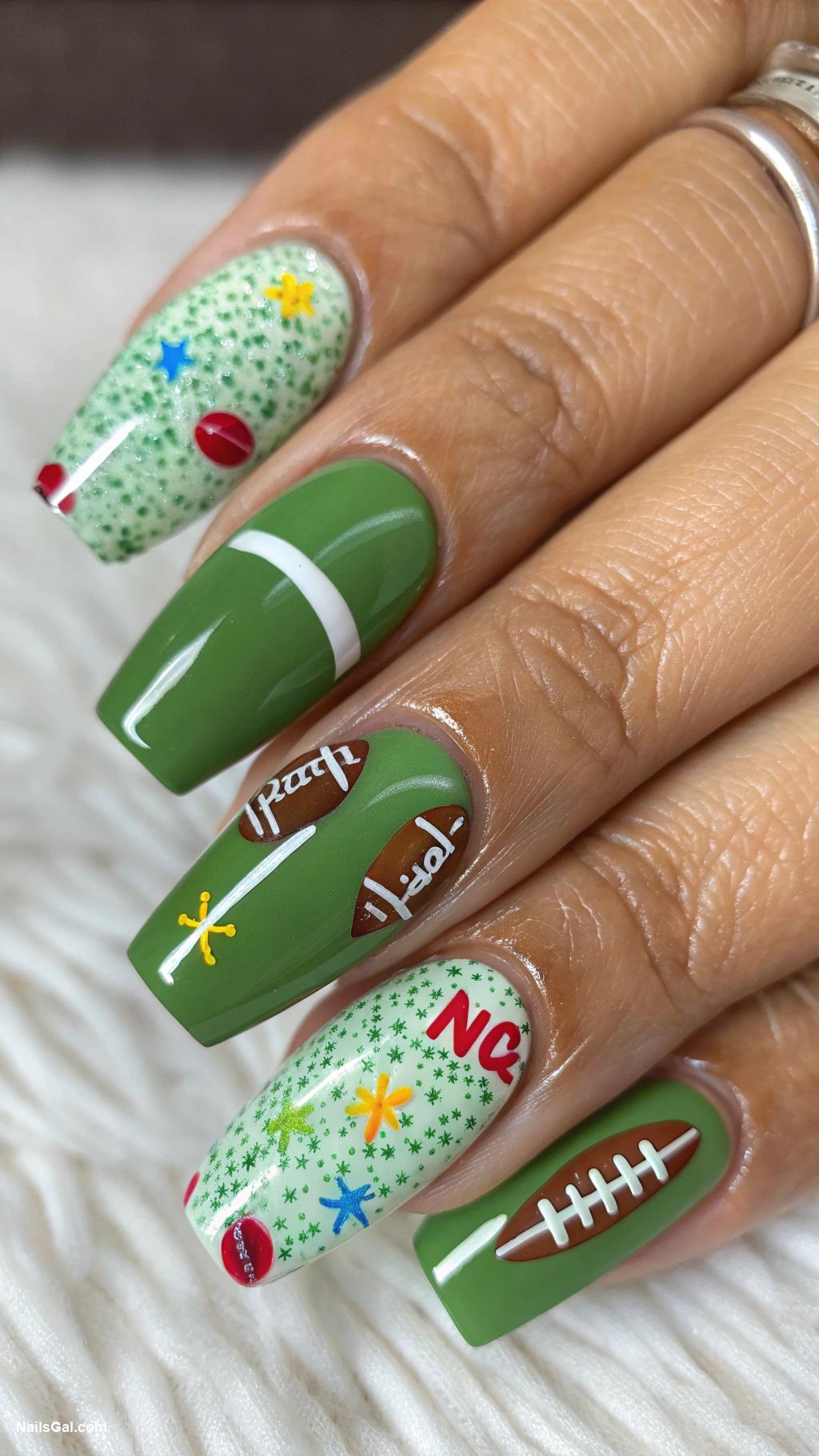 football nails Touchdown celebration nail stickers