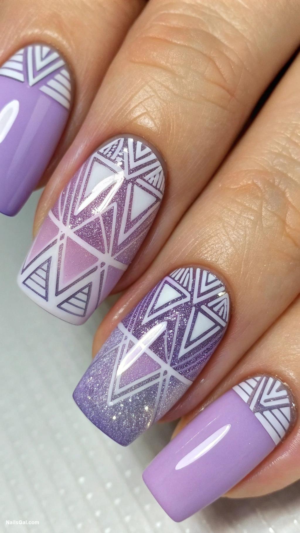 lavender nails Geometric lavender patterns