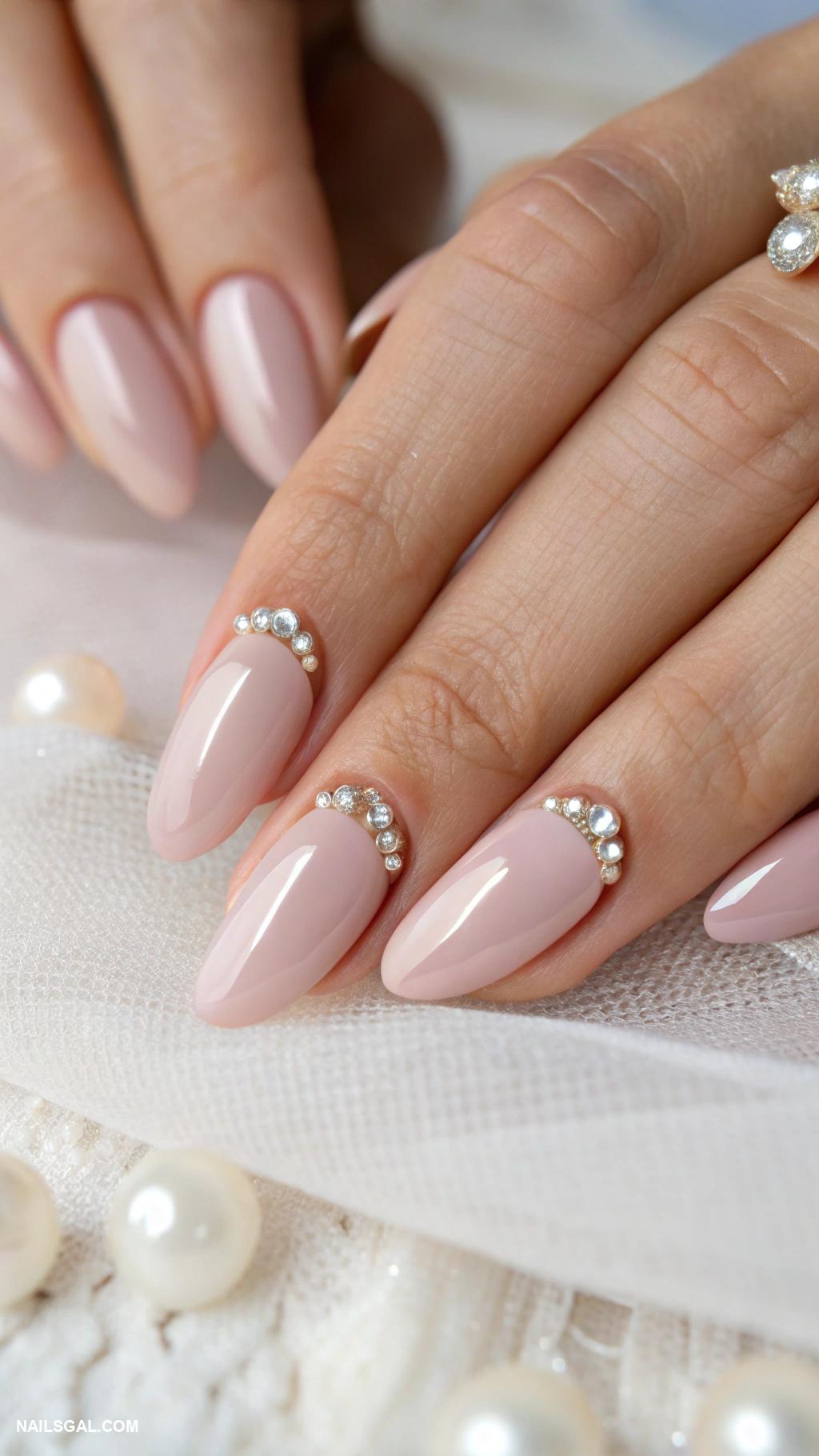 balletcore nails Ballet slipper nude with pearly finish