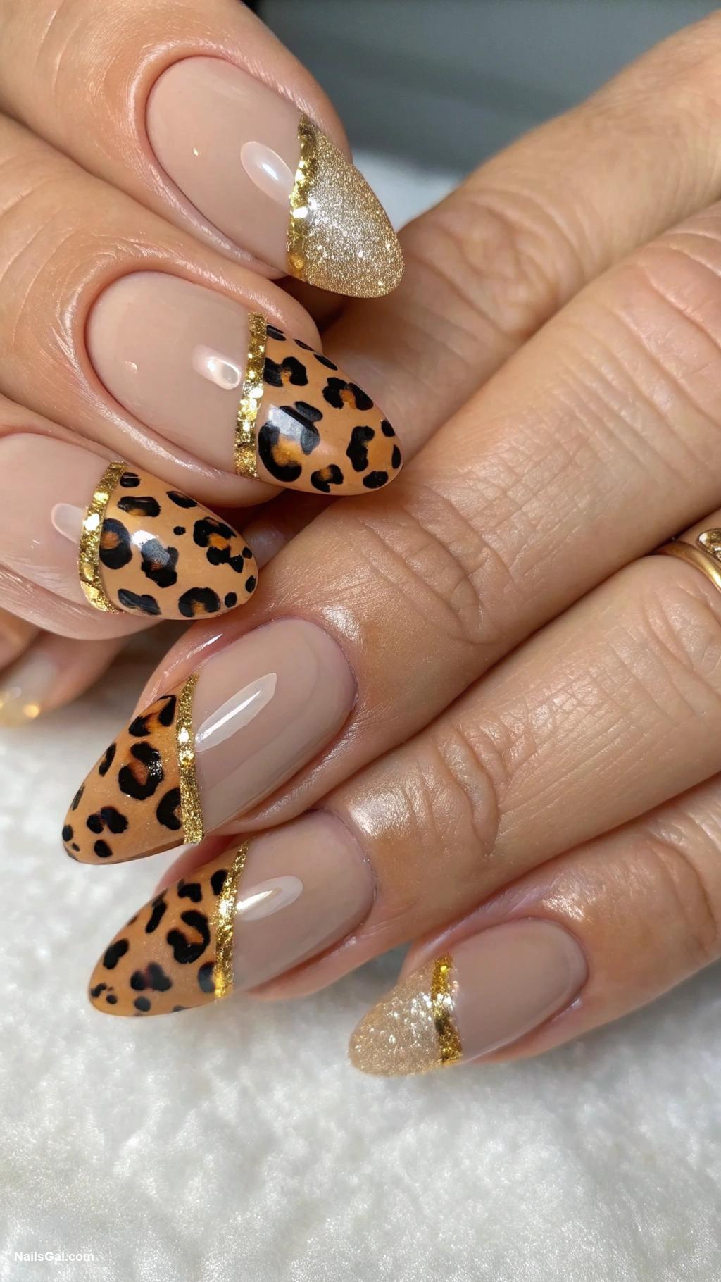 cheetah print nails Chic cheetah print French manicure