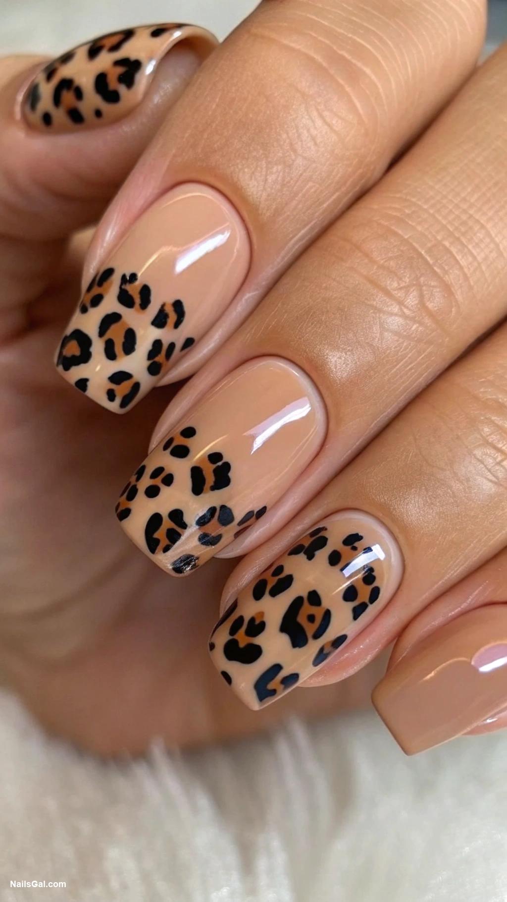 cheetah print nails Classic cheetah print with nude base