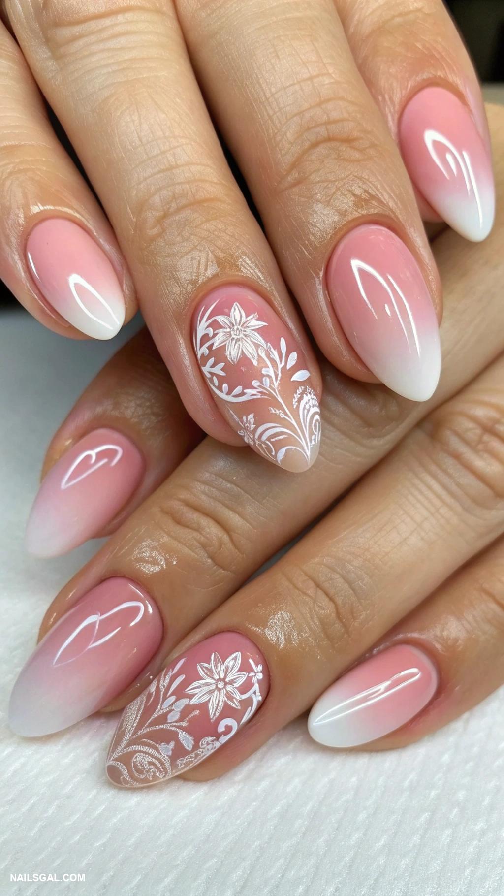 classy nude nails Ombre effect with soft pink