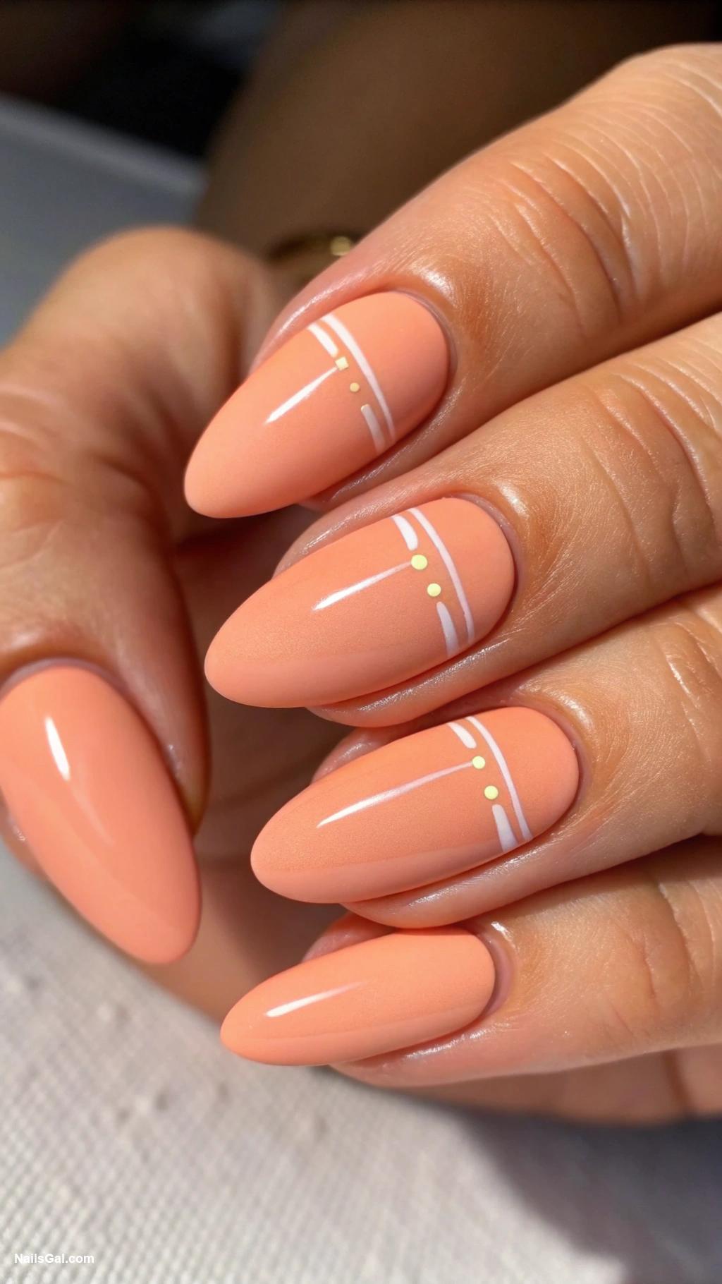 classy work nails Peach with understated matte finish