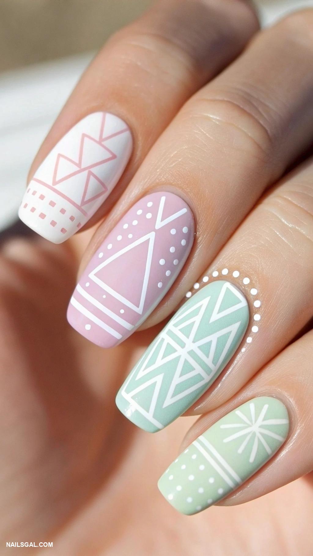 cute nails Minimalist geometric patterns