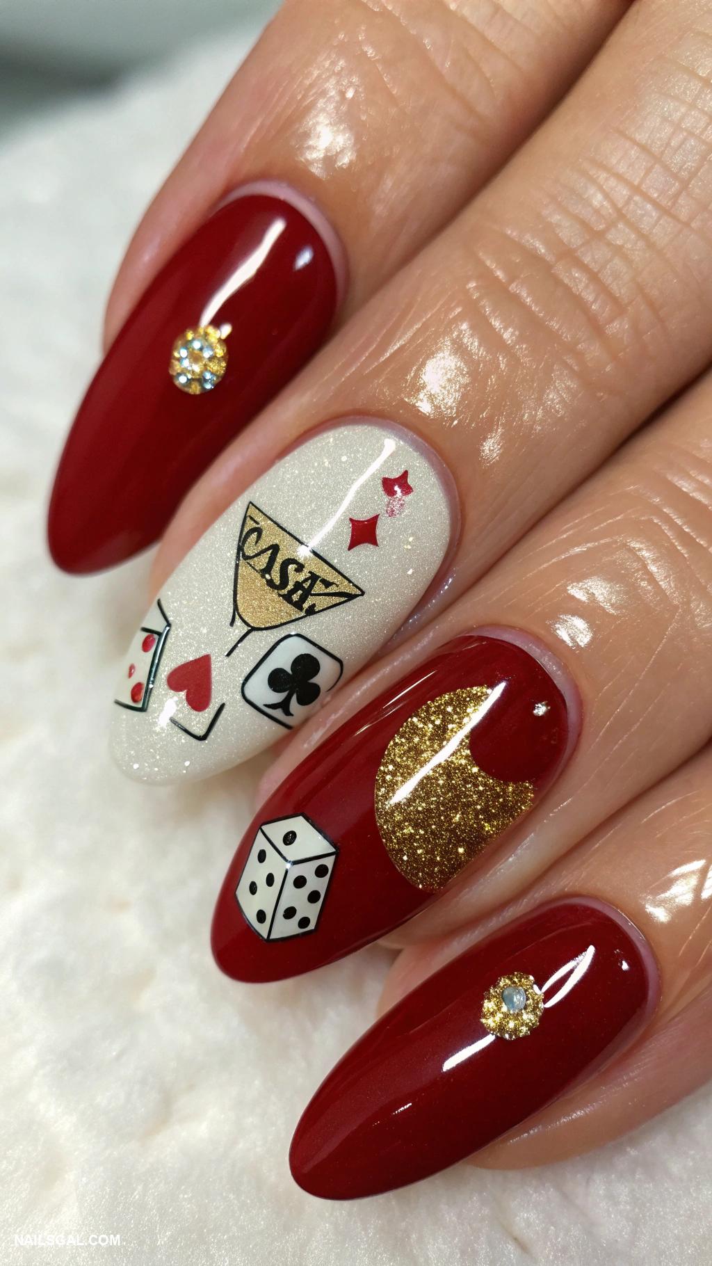 las vegas nail art Casino royale themed nail art