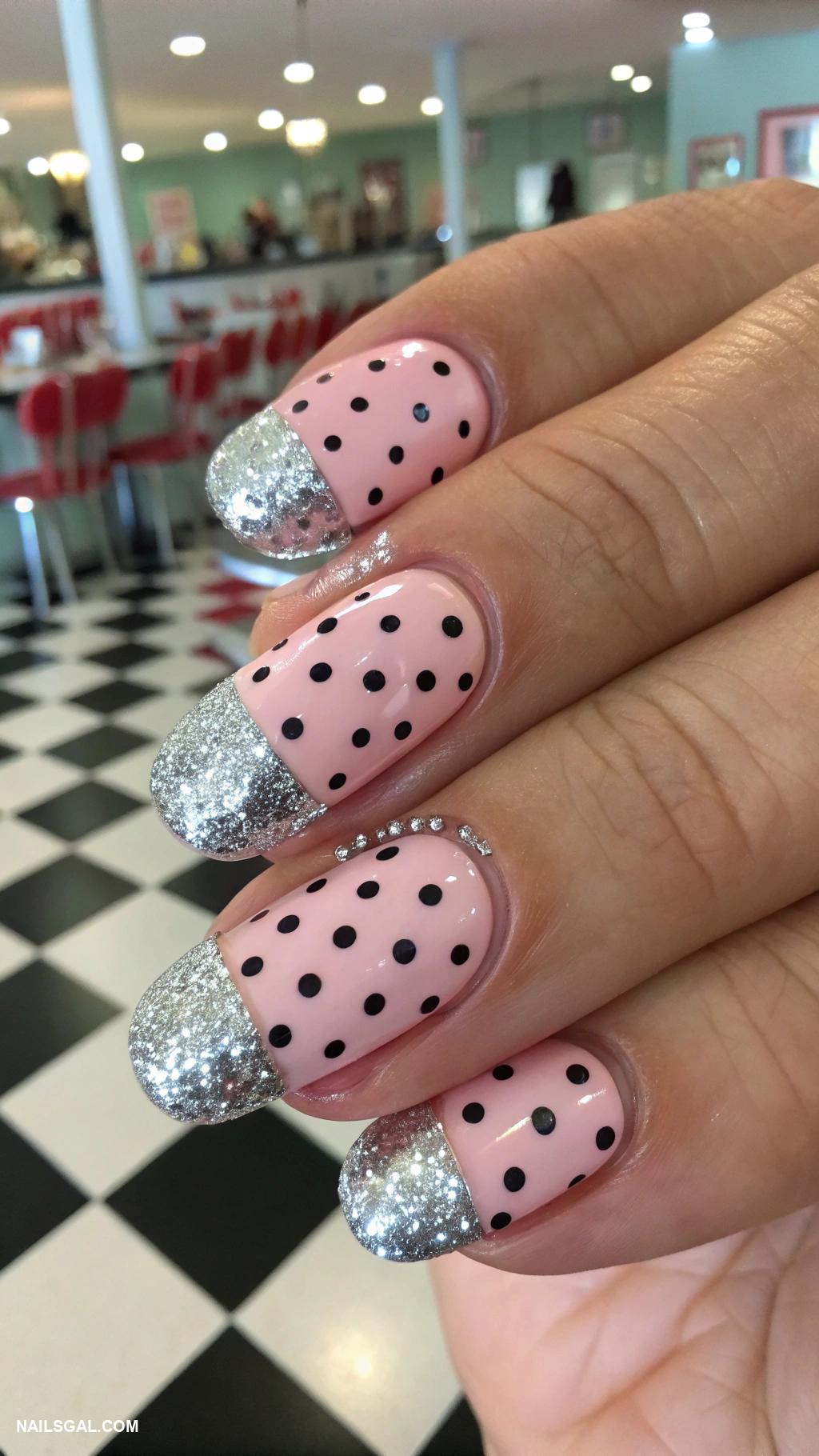 las vegas nail art Retro diner polka dots