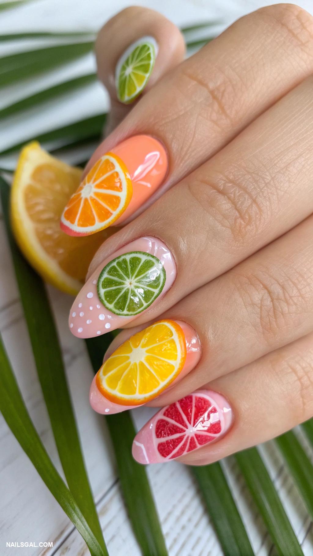 miami nails Colorful citrus slices for a fresh look