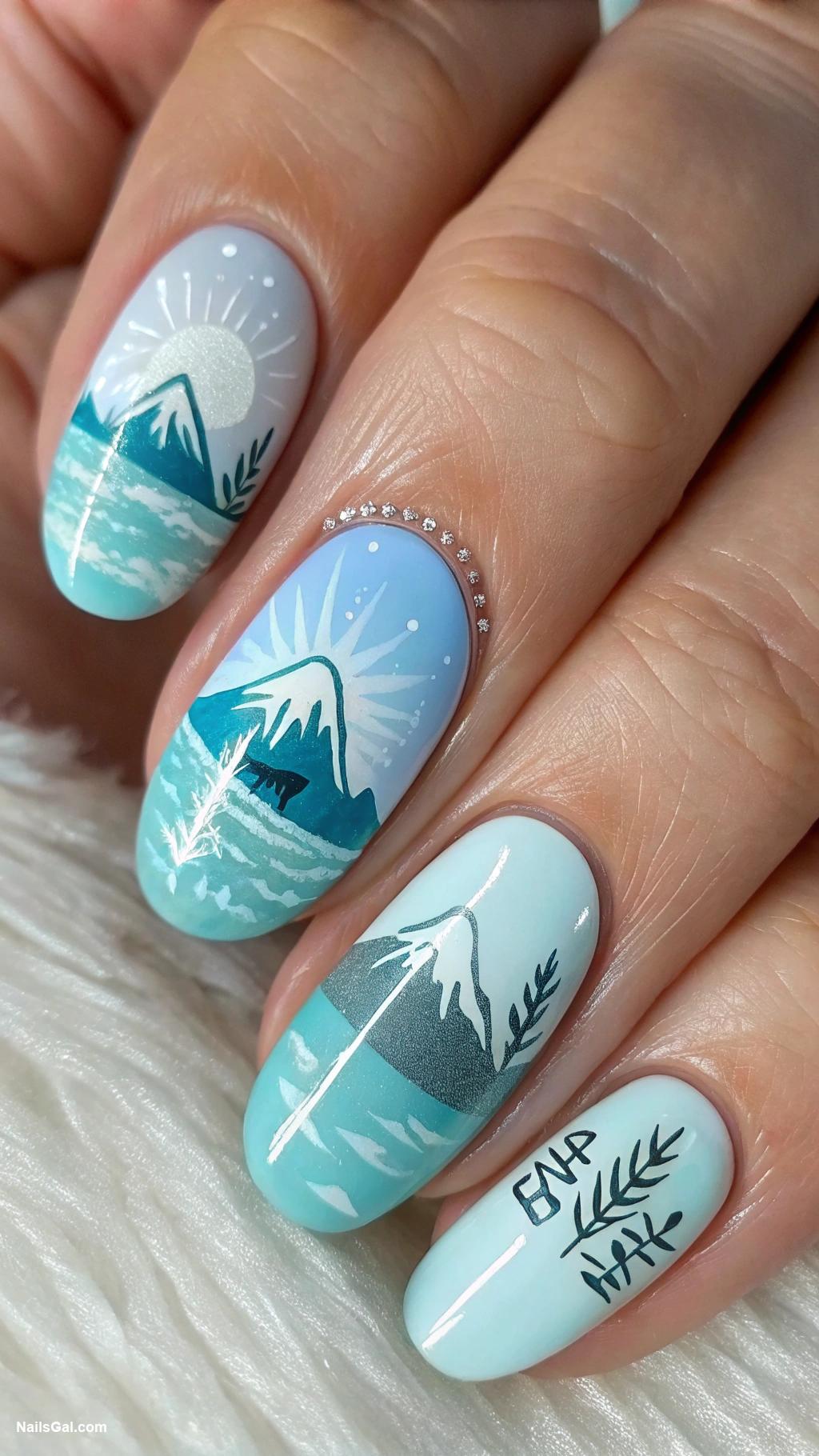 mountain nails Lake reflections with mountain outlines