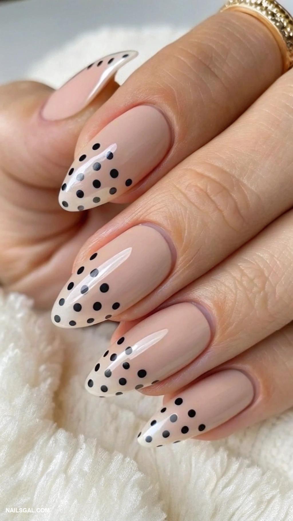 old money nails Polka dot elegance on tips