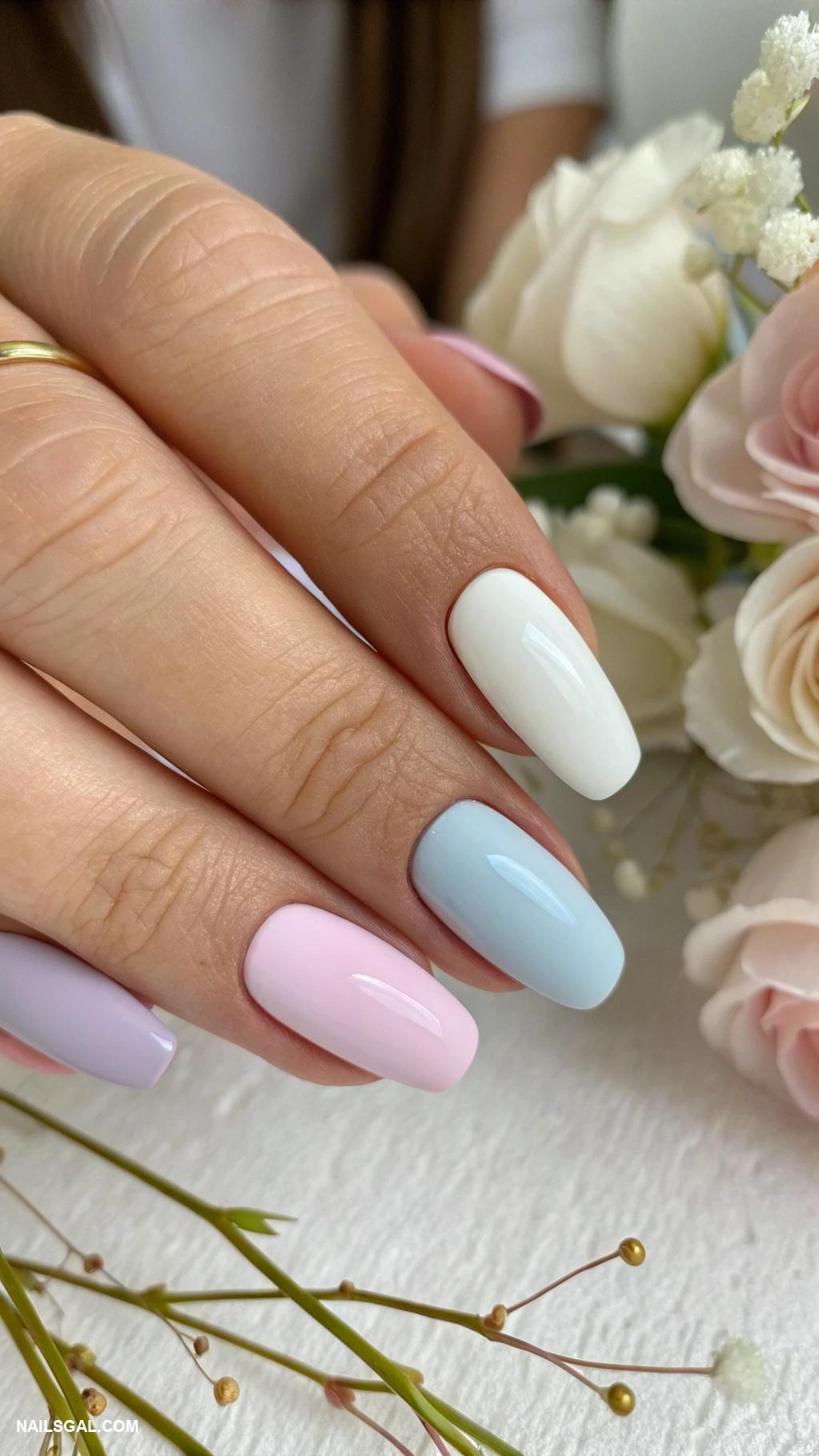 short nails Matte finish with glossy tips