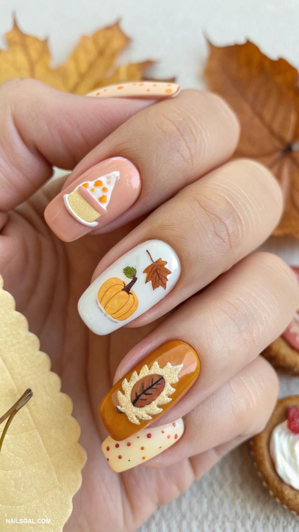 thanksgiving nails ideas Cute and simple pie designs