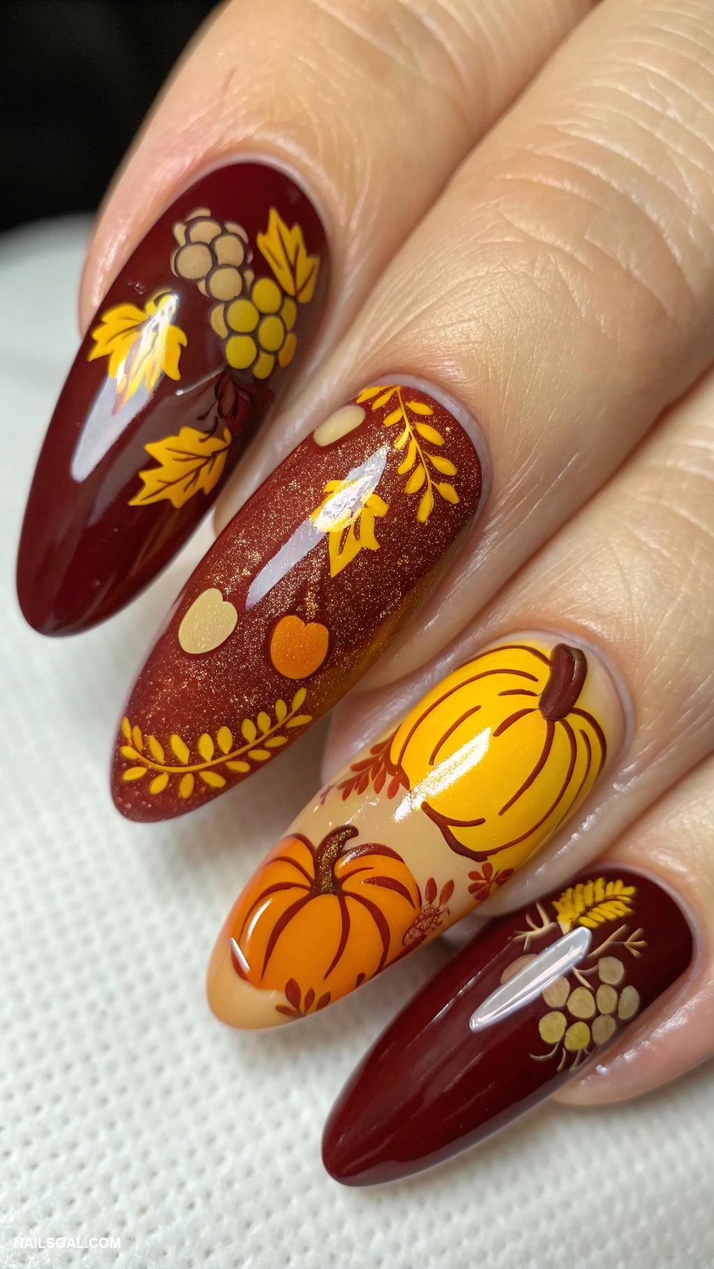 thanksgiving nails ideas Harvest fruit inspired nail art