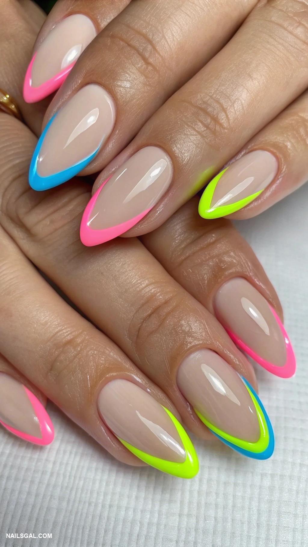 french manicure ideas Bright neon tips for a bold statement