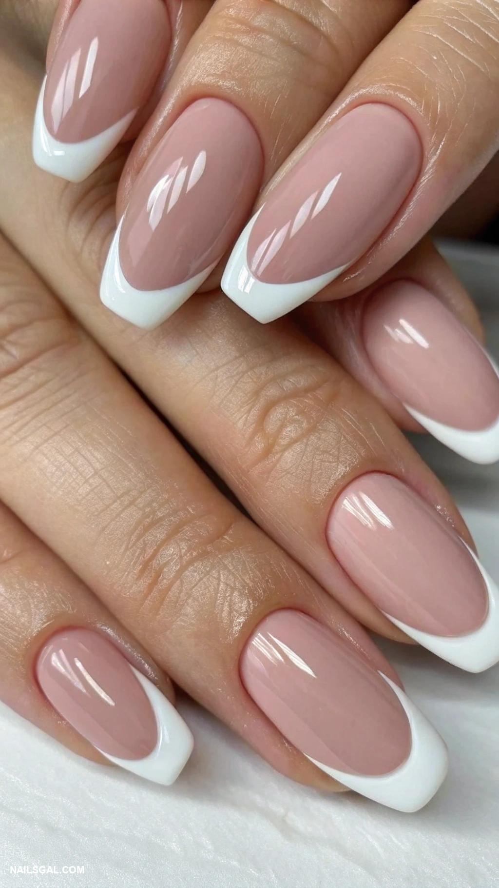 french manicure ideas Matte finish with glossy tips contrast