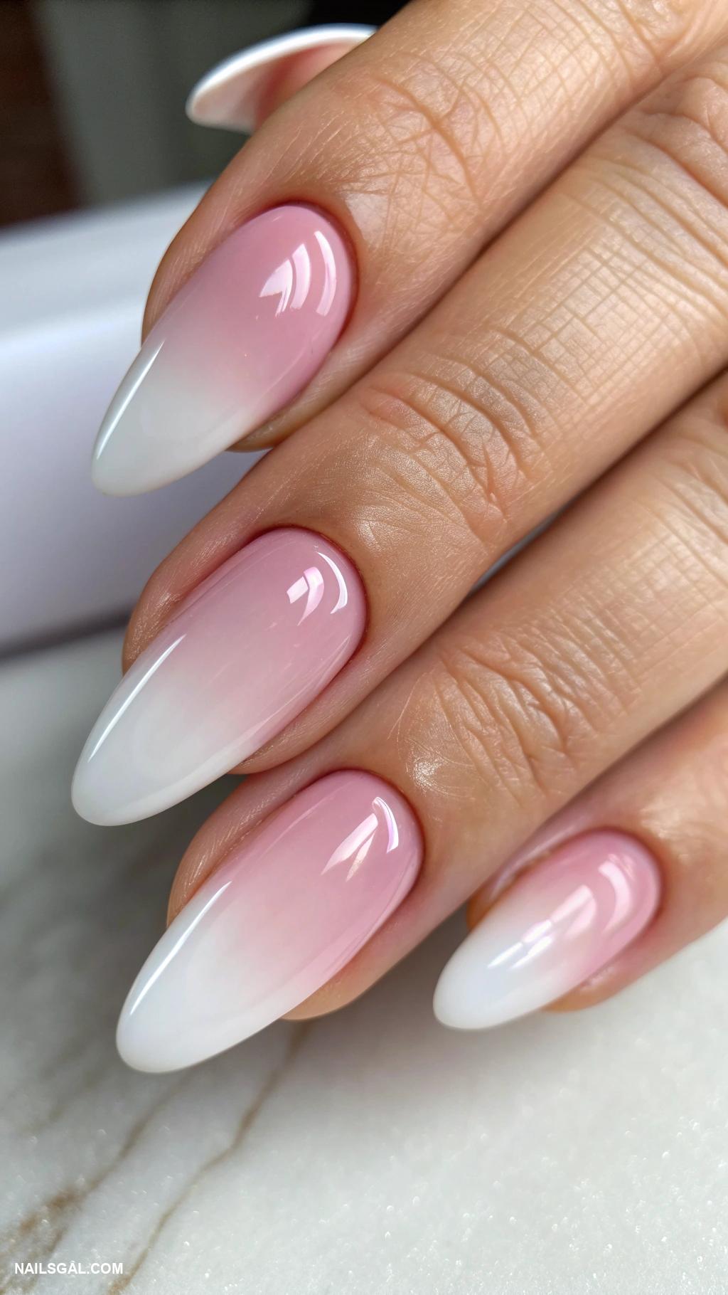 french manicure ideas Ombre gradient effect on French edges