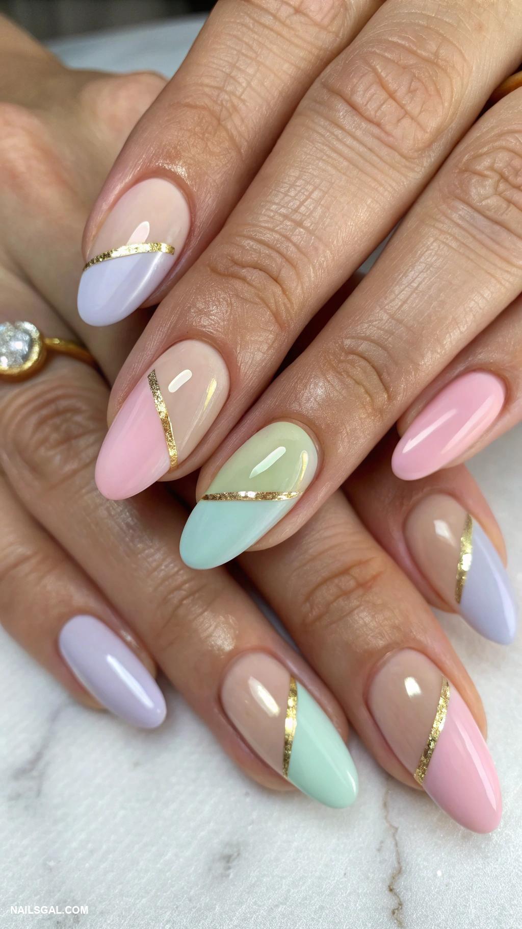 french manicure ideas Pastel colored tips for a soft look