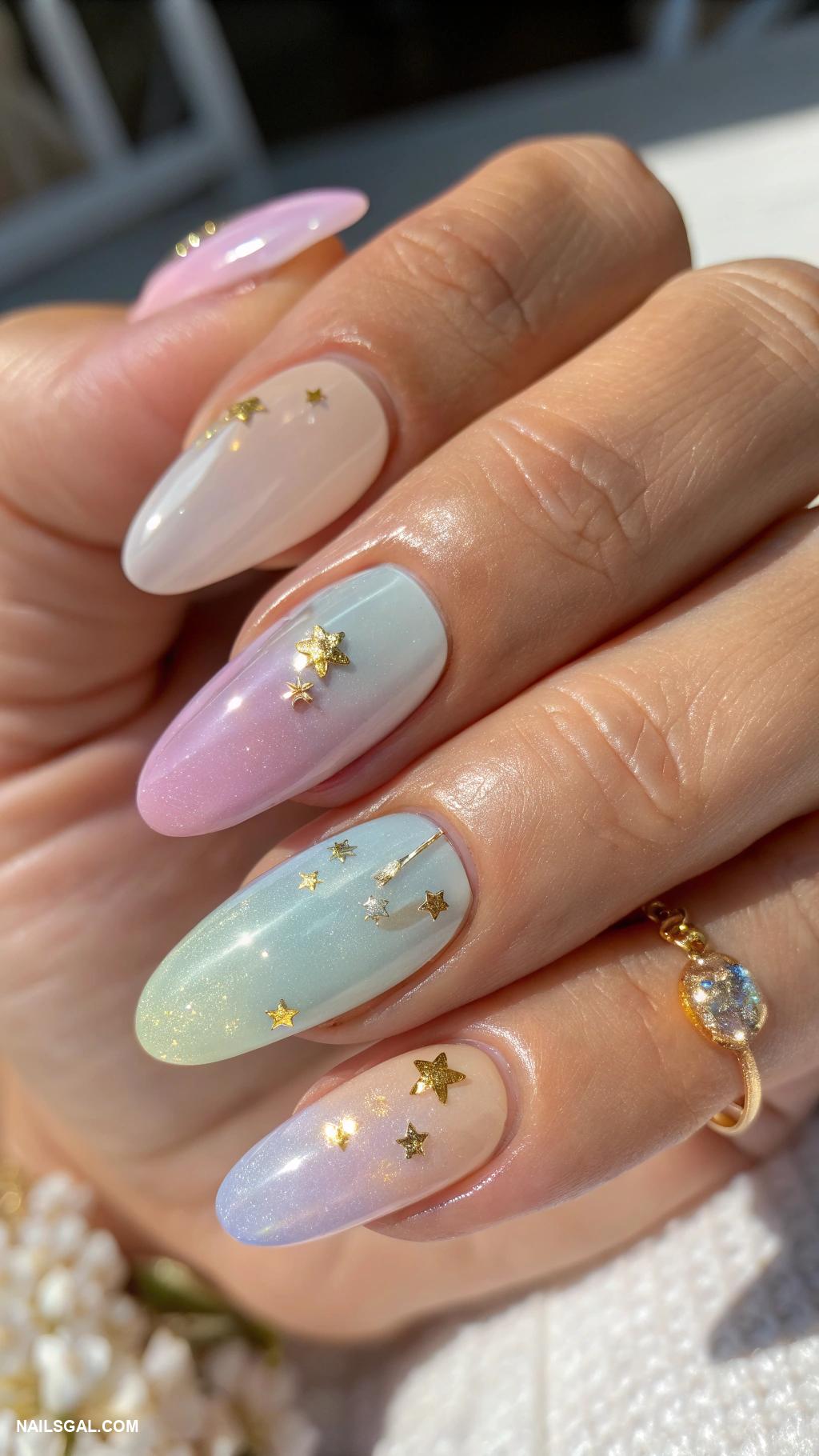 gold y2k nails Translucent jelly colors