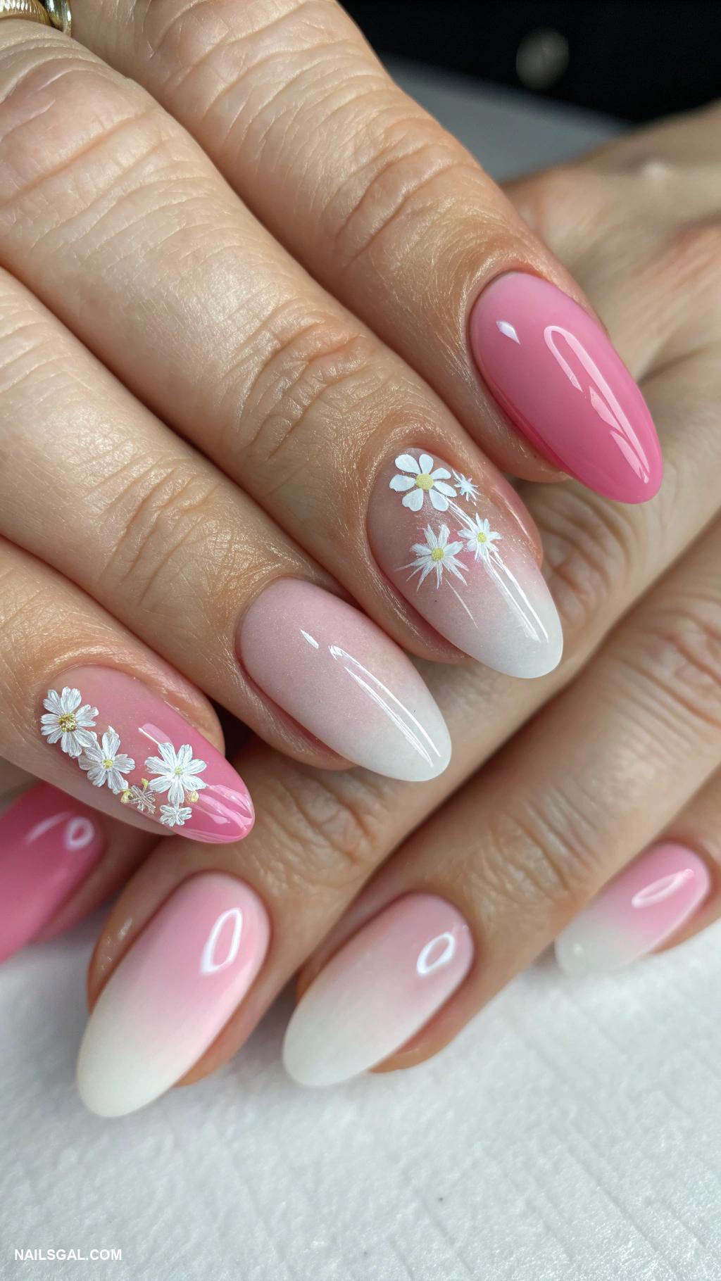 preppy nails Soft pink ombre effect