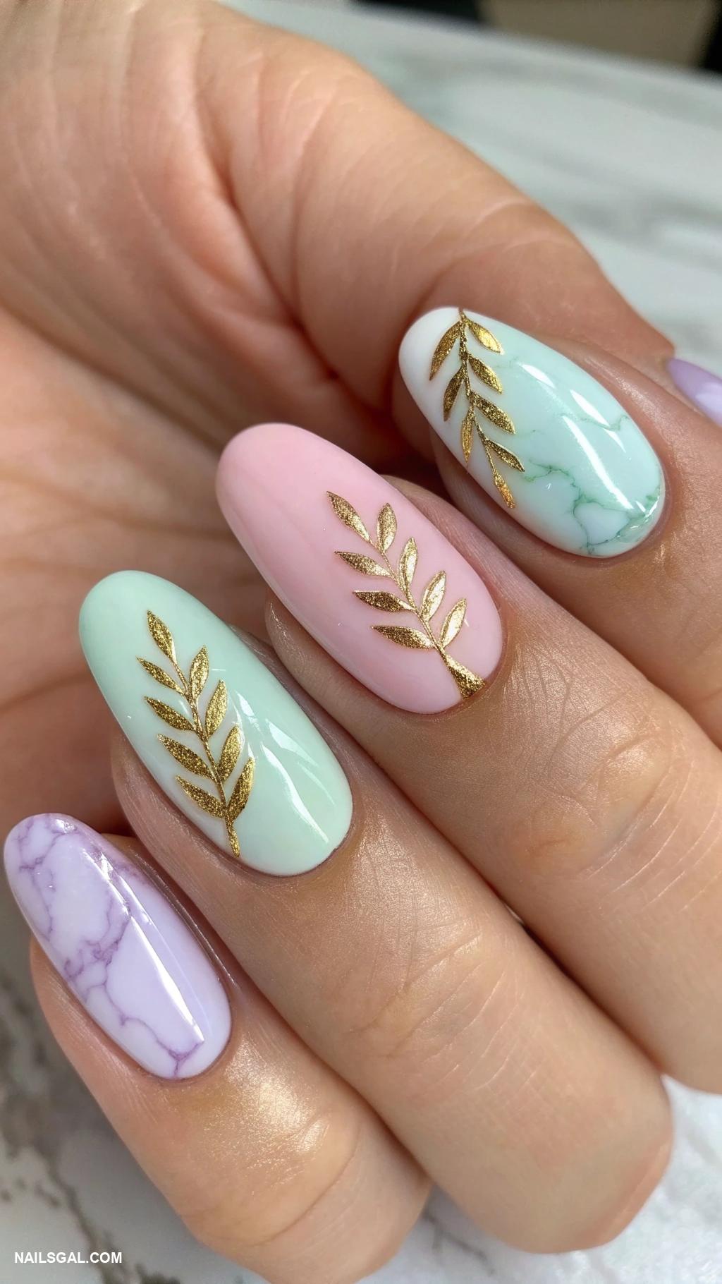 sophisticated nails Marble effect with soft hues