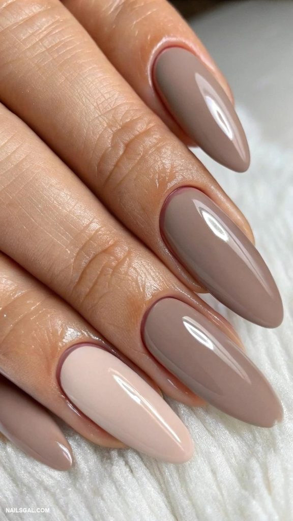 sophisticated nails Matte finish with shiny tips
