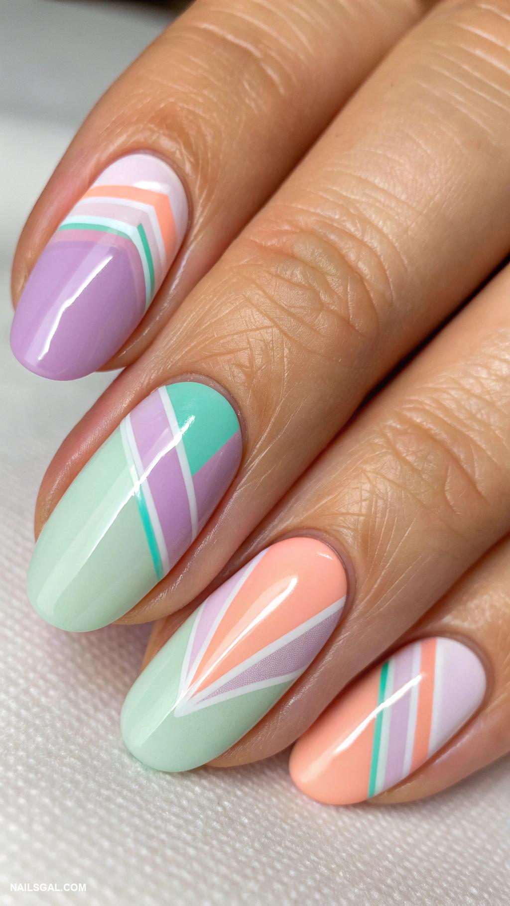 sophisticated nails Negative space with colorful base