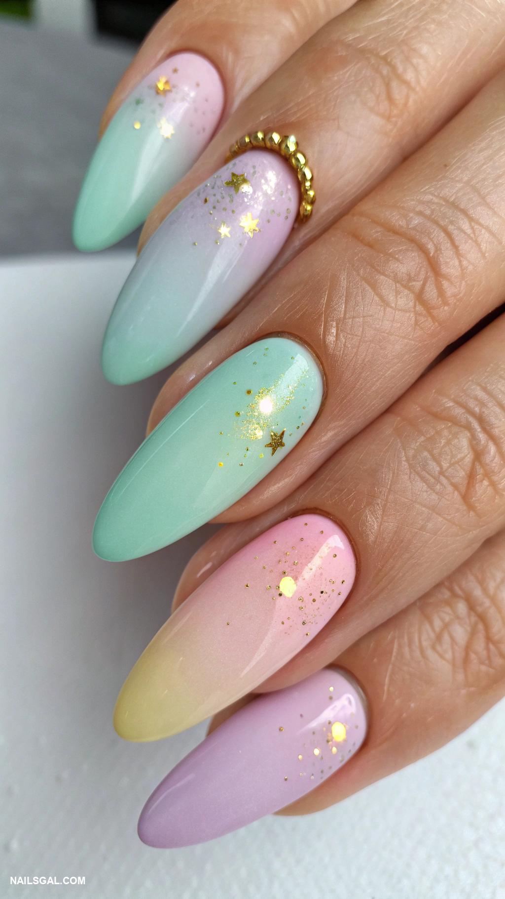 sophisticated nails Ombre gradient with pastel colors