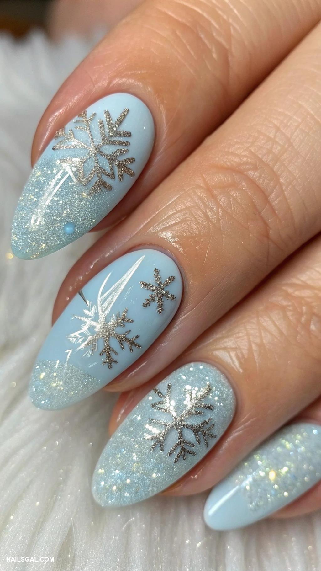 winter nail ideas Frosted glass finish with sparkle