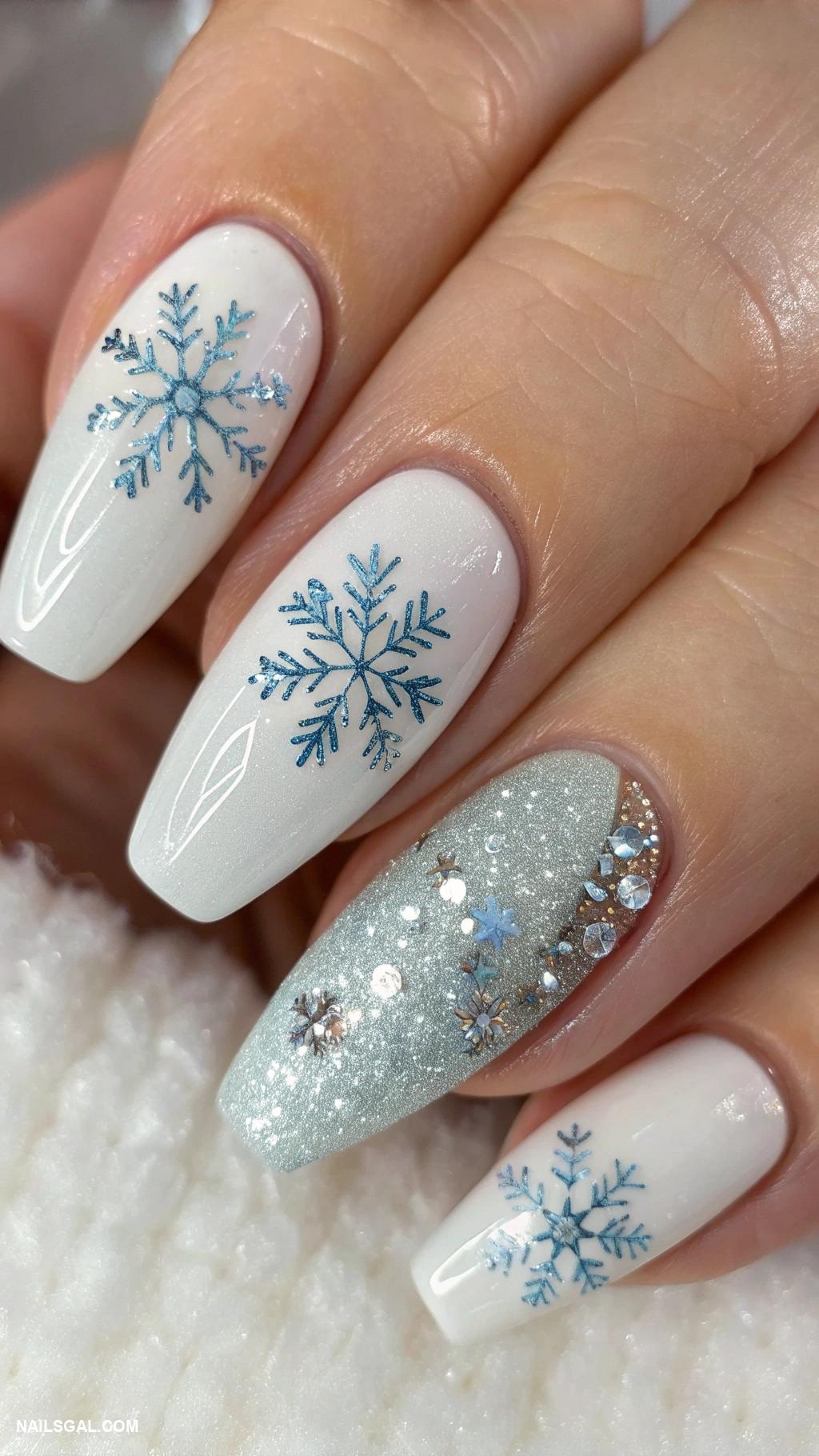 winter nail ideas Icicle designs in shimmering white