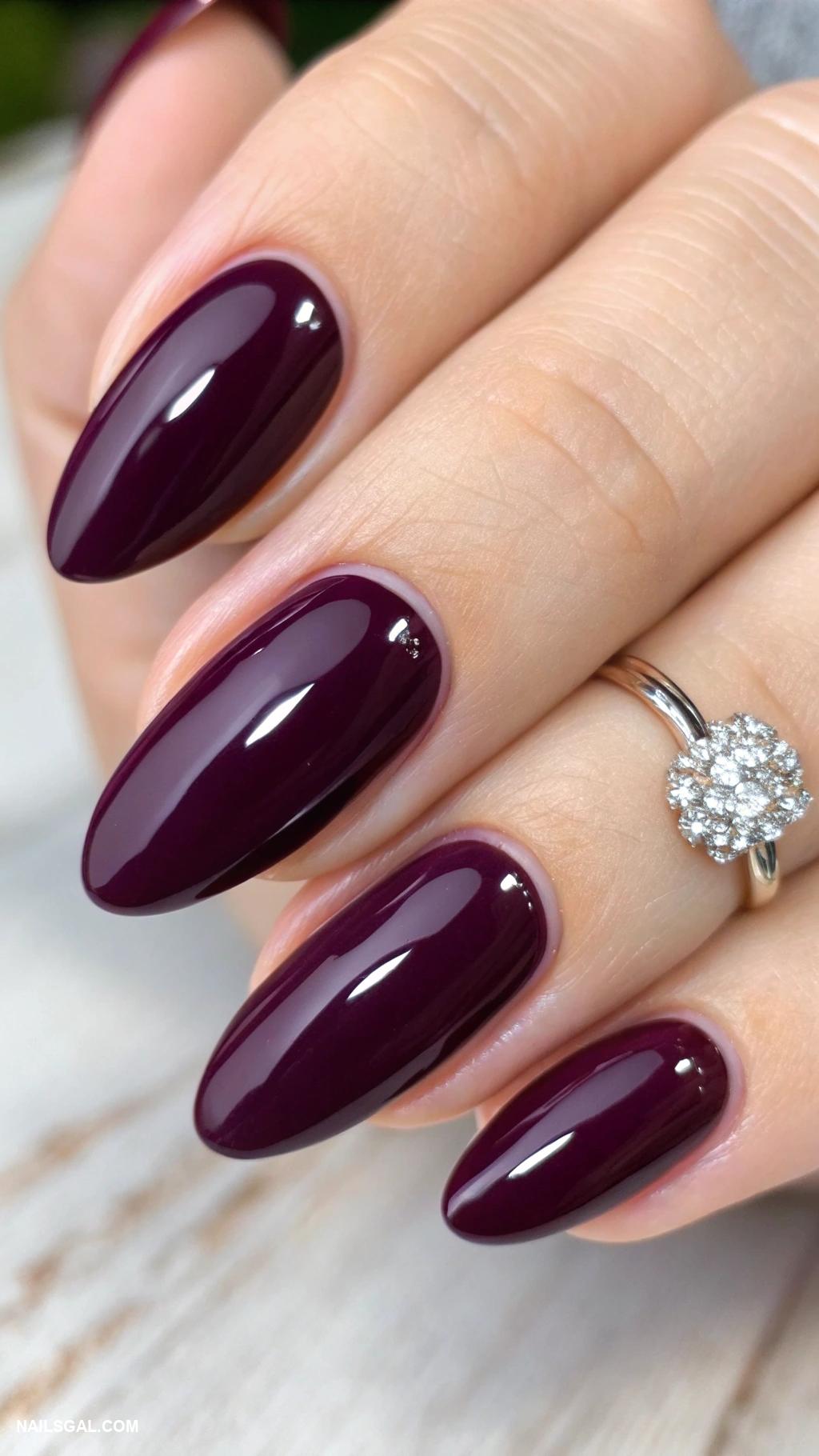 dark plum nails Classic dark plum with a glossy finish