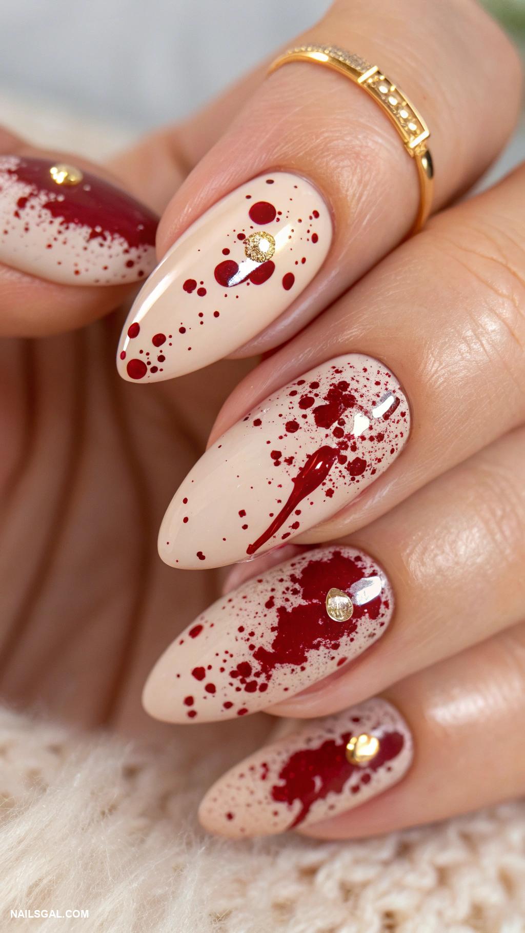 red wine nails Red wine splatter on nude background