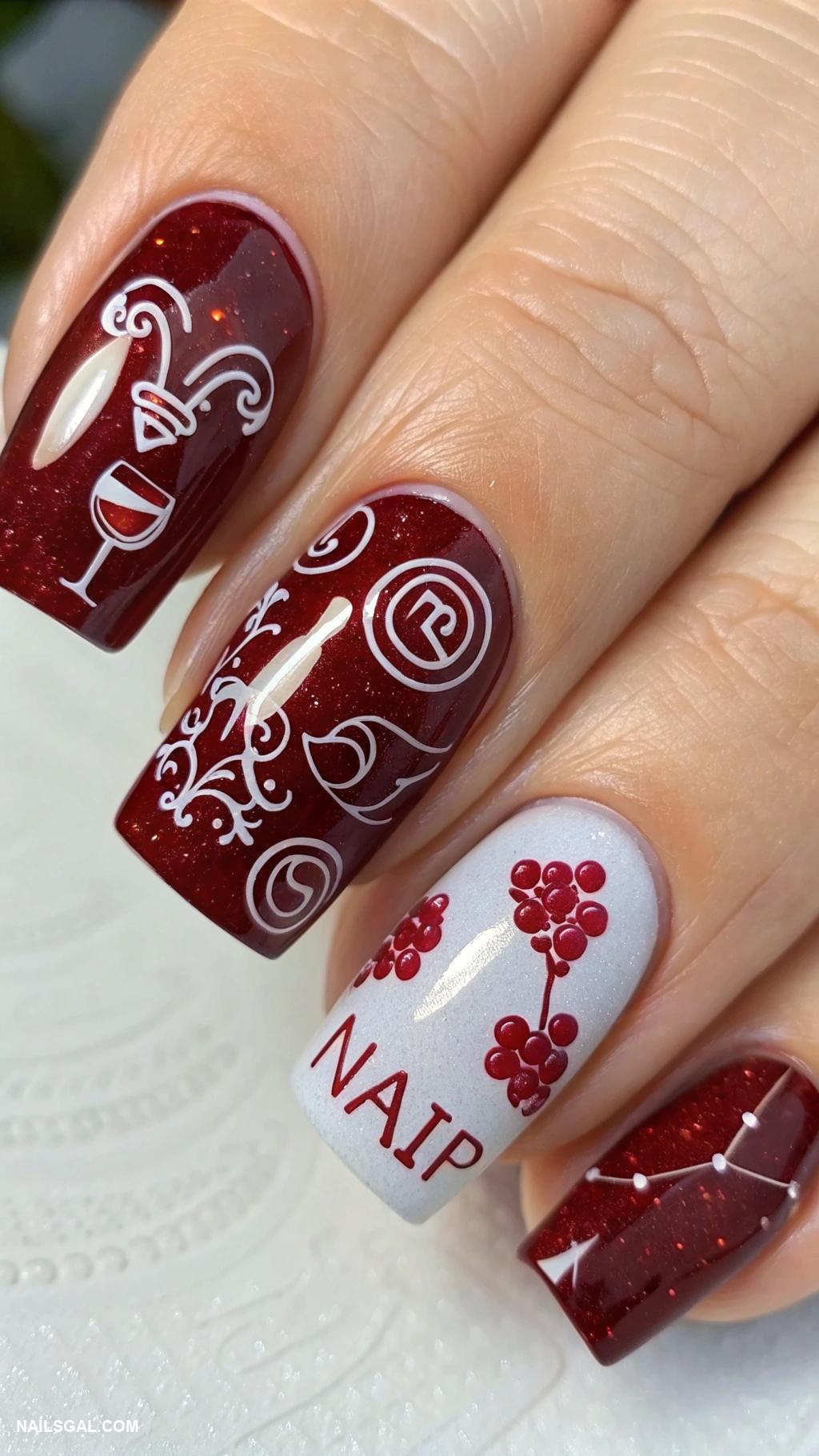 red wine nails Zodiac signs with red wine elements