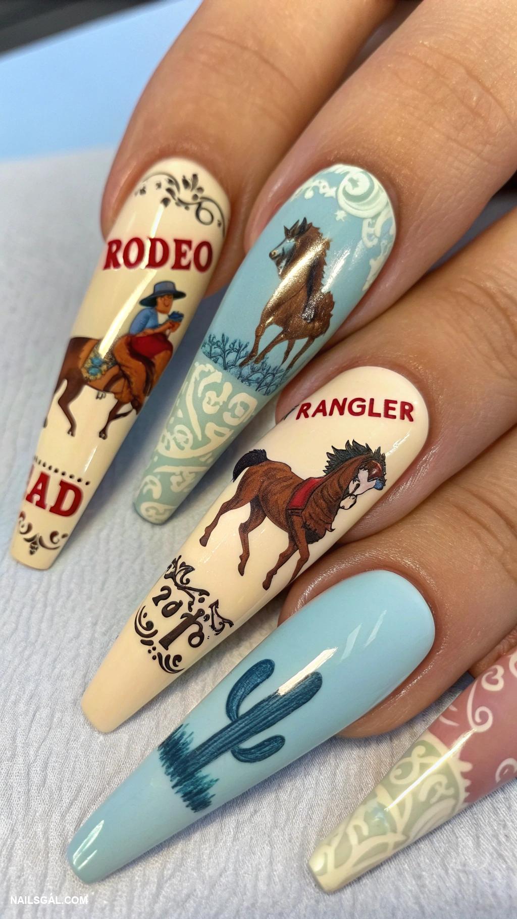rodeo nails Vintage rodeo poster print nails