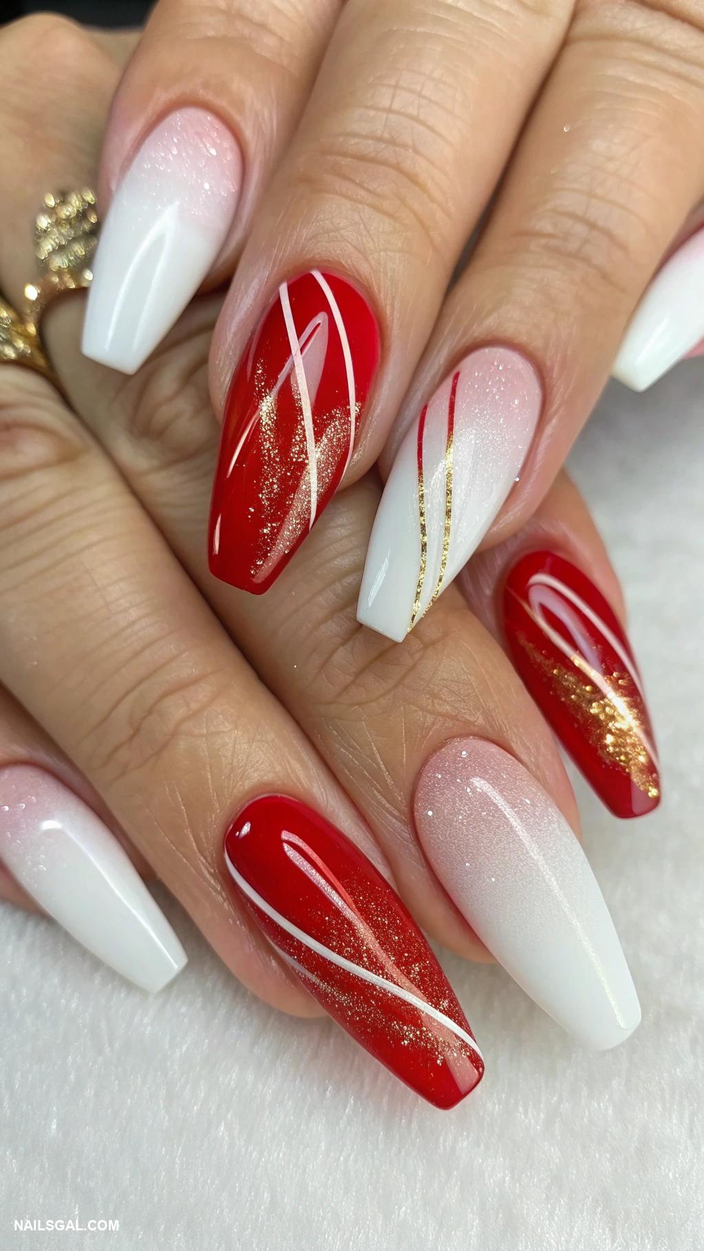 candy cane nails Candy cane ombre effect