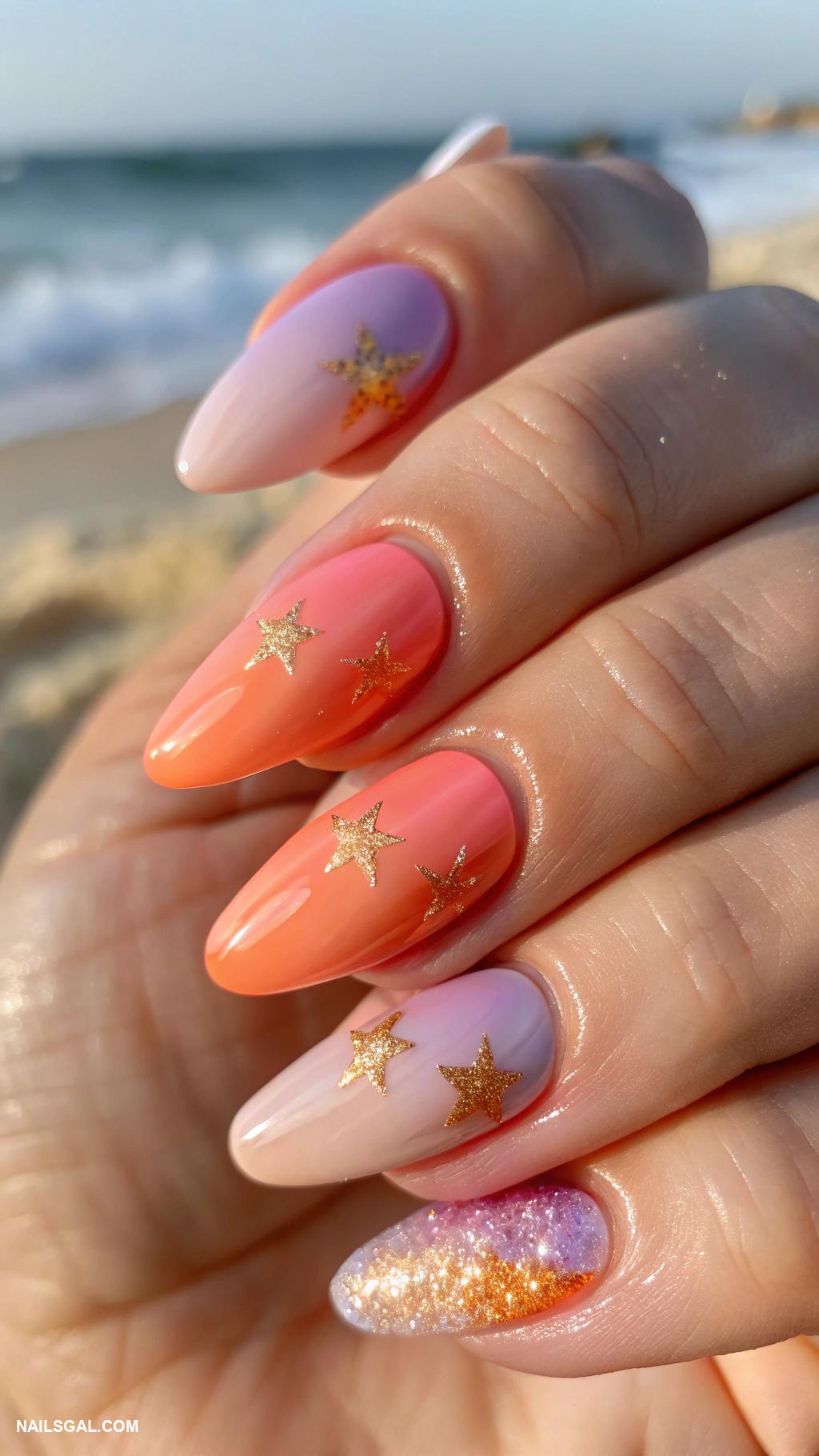 sicily nails Beach sunset gradient nails