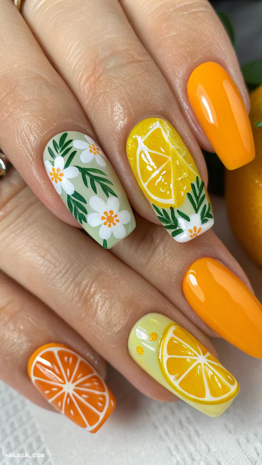 sicily nails Citrus fruit inspired nail art