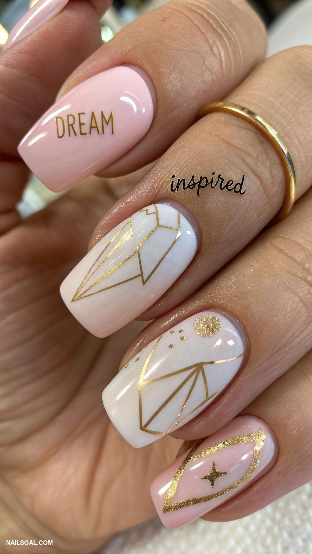 grad nails Negative space with grad quotes