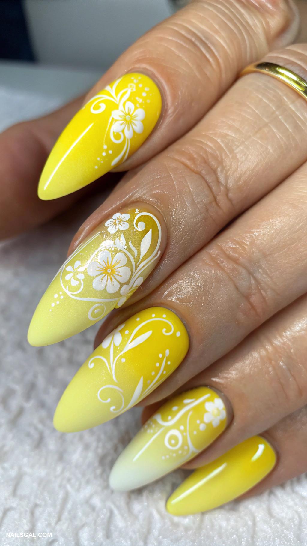 italy nails Limoncello inspired bright yellow nails