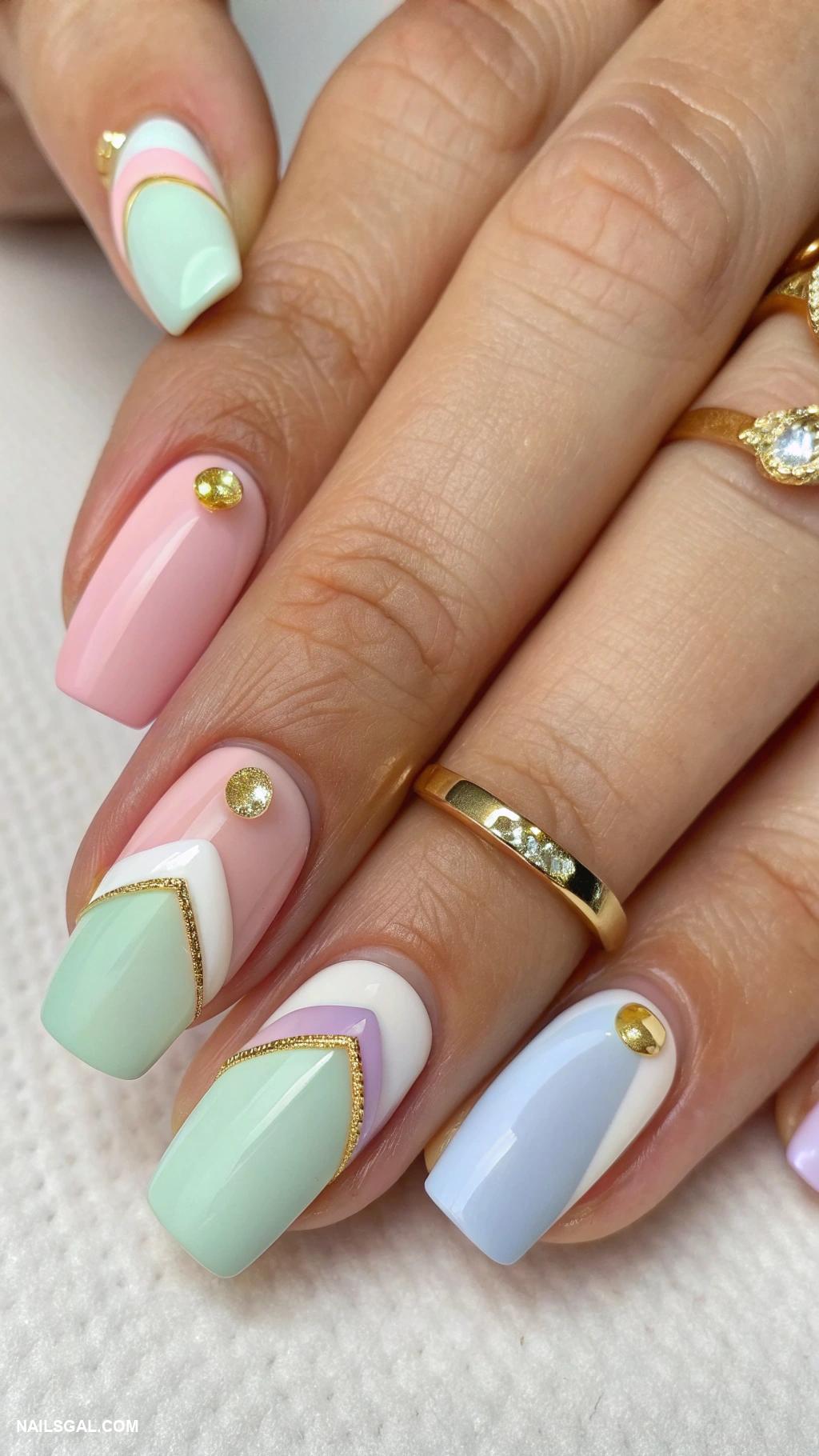 maine nails Classic French with colorful twists